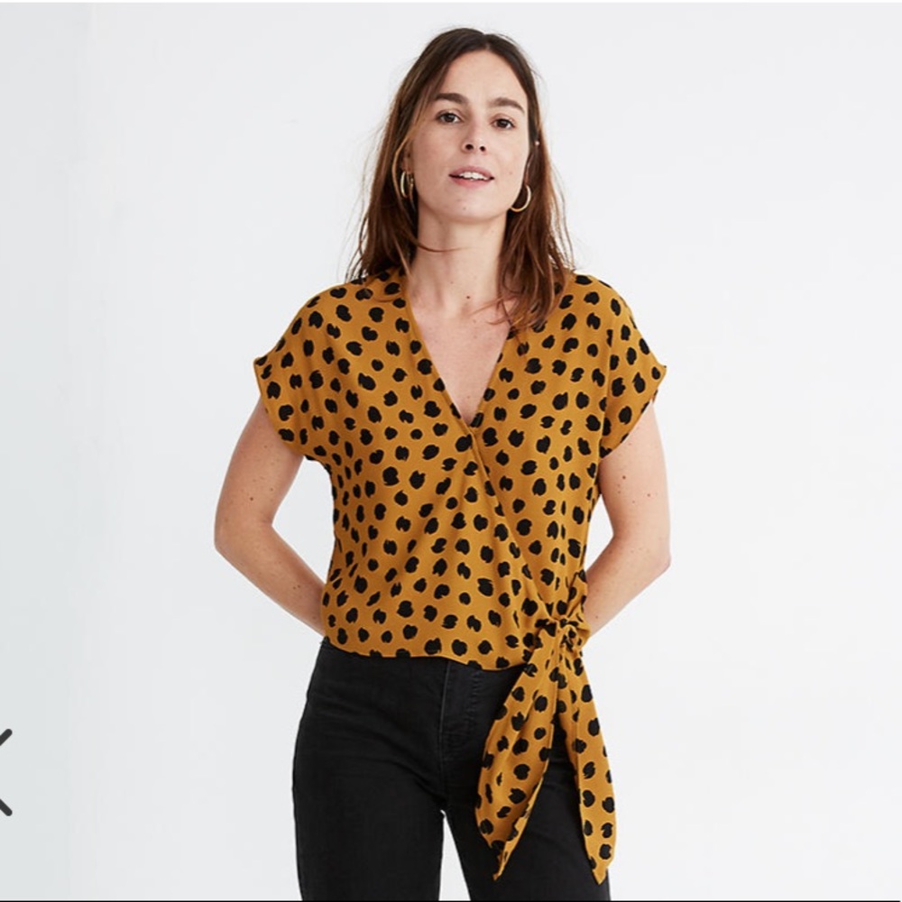 MADEWELL NWT SASH-TIE WRAP TOP